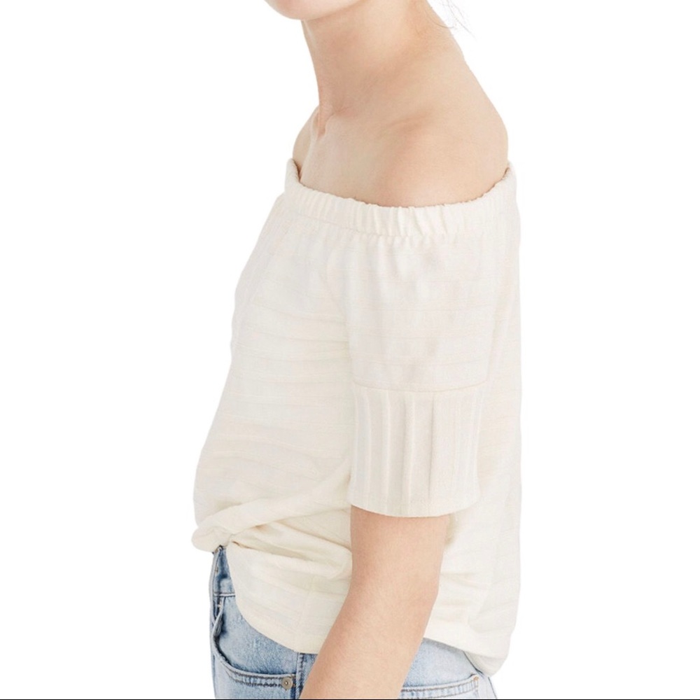 Madewell | Off The Shoulder Cream Knit Top